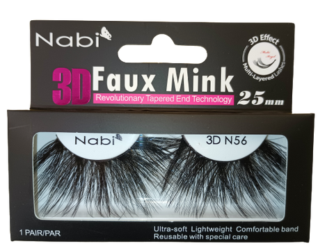 3D N56 - Nabi 3D Faux Mink Eyelash 25mm 12PCS/PACK