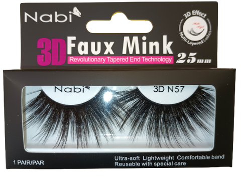3D N57 - Nabi 3D Faux Mink Eyelash 25mm 12PCS/PACK