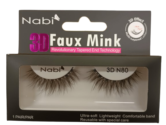 3D N80 - Nabi 3D Faux Mink Eyelash 12PCS/PACK