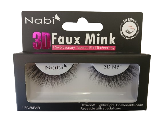 3D N91 - Nabi 3D Faux Mink Eyelash 12PCS/PACK