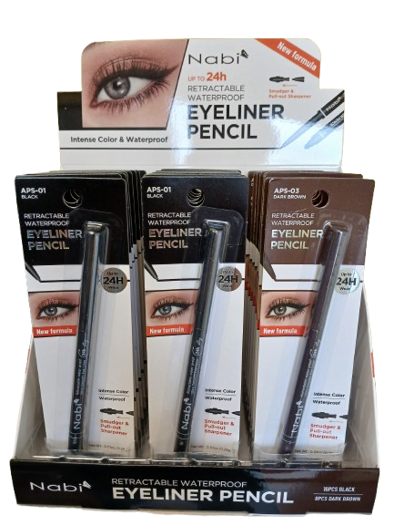APS24- Nabi Gel Glide eyeliner Set (Black 16+Dark Brown 8)