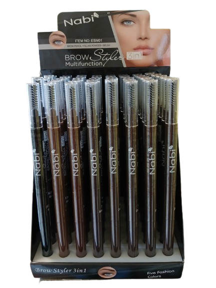 EBM-01 BROW STYLER 3 IN 1 EYEBROW PENCIL 48 PCS SET