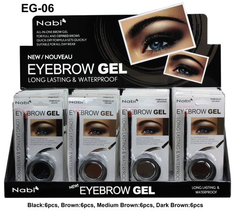 EG 06 - Gel Eyebrow Black, Brown, M.Brown, D.Brown 24Pcs Set