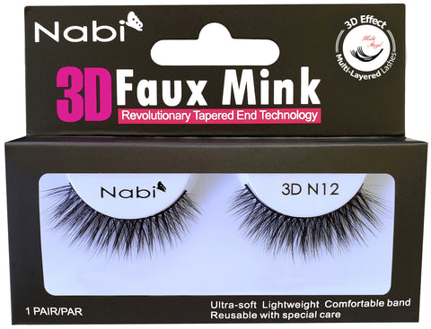 3D N12 - Nabi 3D Faux Mink Eyelash 12PCS/PACK