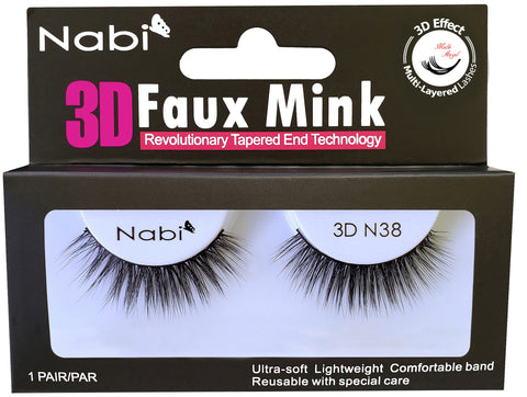 3D N38 - Nabi 3D Faux Mink Eyelash 12PCS/PACK