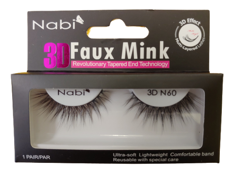3D N60 - Nabi 3D Faux Mink Eyelash 12PCS/PACK