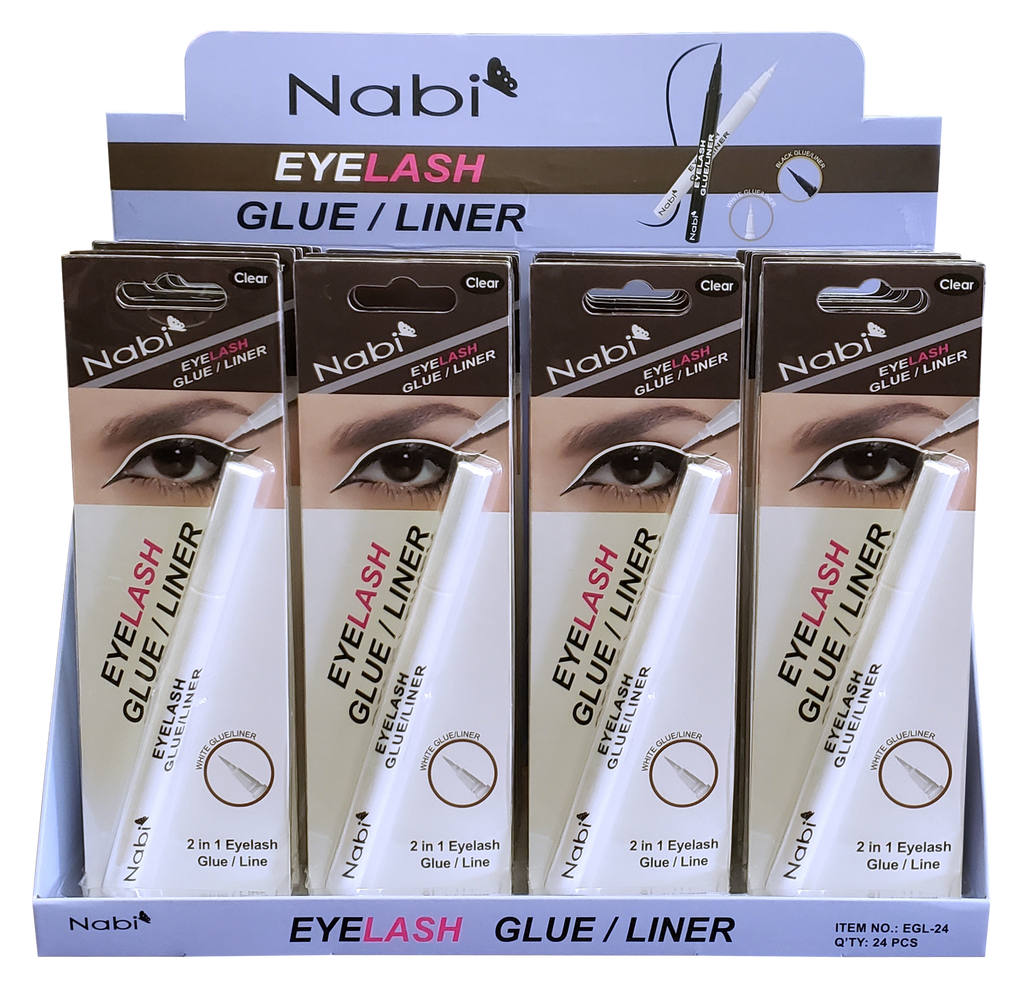EGL-24 Eyelash Glue / Liner 24pcs Display Set White
