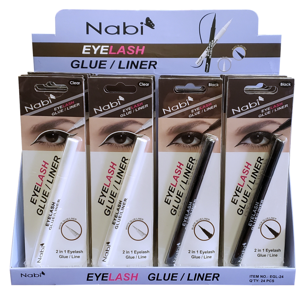 EGL-24 Eyelash Glue / Liner 24pcs Display Set Assorted Color