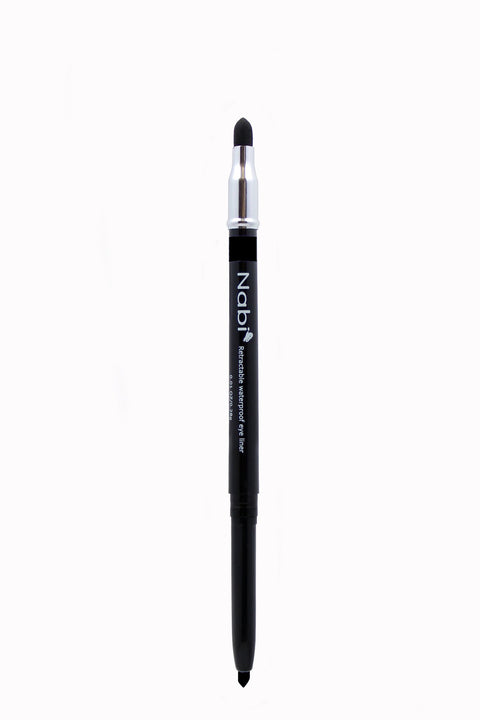 PE01 - Retractable Auto Eye Pencil with Sponge Black 12Pcs/Pack