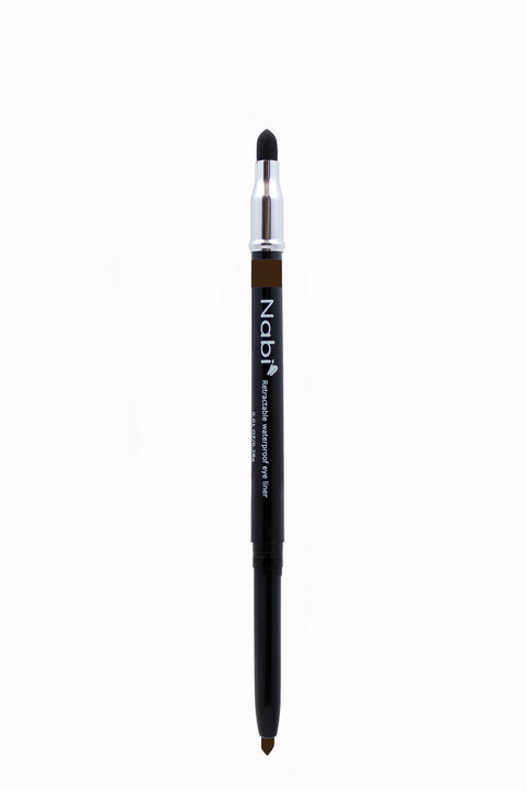 PE03 - Retractable Auto Eye Pencil with Sponge Dark Brown 12Pcs/Pack