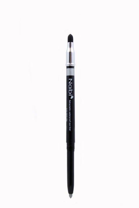 PE04 - Retractable Auto Eye Pencil with Sponge Silver 12Pcs/Pack
