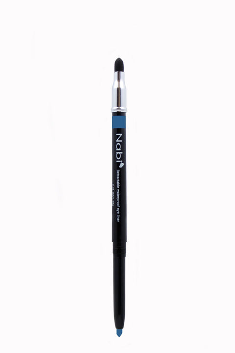 PE11 - Retractable Auto Eye Pencil with Sponge Stain Blue 12Pcs/Pack