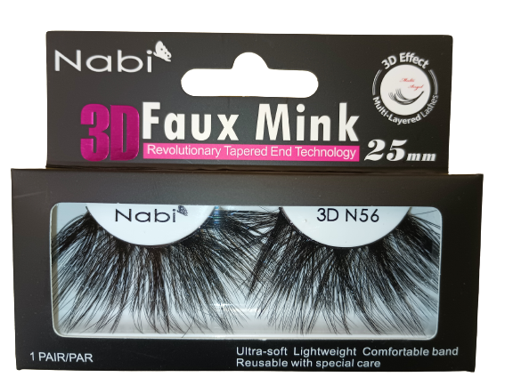 3D N56 - Nabi 3D Faux Mink Eyelash 25mm 12PCS/PACK