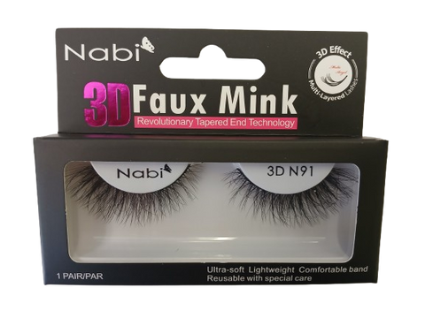 3D N91 - Nabi 3D Faux Mink Eyelash 12PCS/PACK