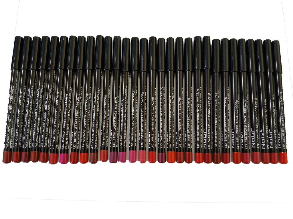 Nabi 30 Pieces, 30 Colors Lip Liner Assorted set F- 30 Pcs/Set (Red Tone)