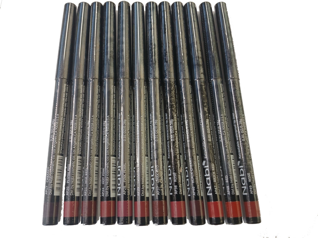 APS12R-Nabi 12 Pieces, 12 Colors Retractable Lip Liner Pencil (RED TONE , 5)
