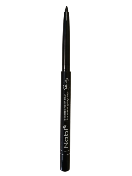 AGE01 BLACK Up to 24H Waterproof Retractable Gel Eye Liner Pencil with Sharpener 12Pcs/Pack