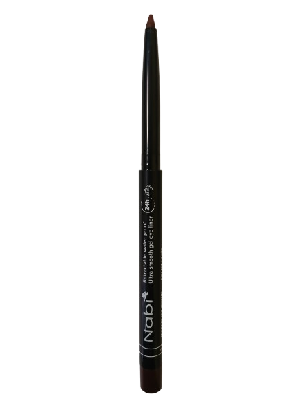 AGE04 BLACK BROWN Up to 24H Waterproof Retractable Gel Eye Liner Pencil with Sharpener 12Pcs/Pack