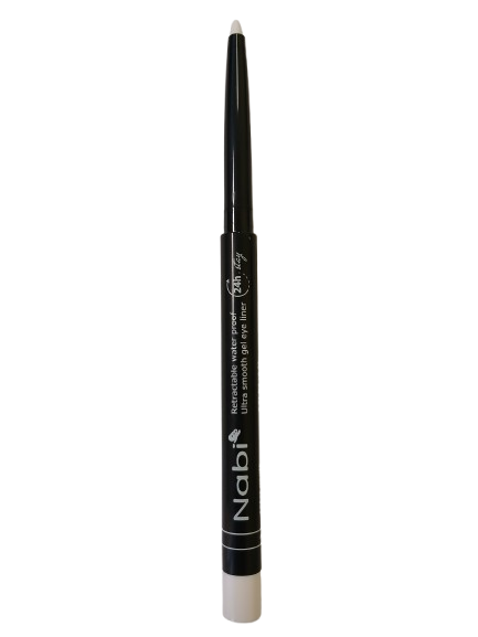 AGE05 WHITE Up to 24H Waterproof Retractable Gel Eye Liner Pencil with Sharpener 12Pcs/Pack