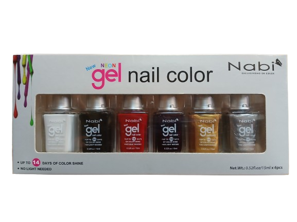 NNG6-B  6 PCS NEW GEL NAIL POLISH PACK B