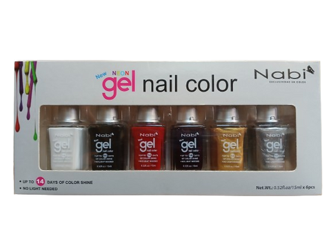 NNG6-B  6 PCS NEW GEL NAIL POLISH PACK B