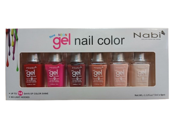 NNG6-A  6 PCS NEW GEL NAIL POLISH PACK A