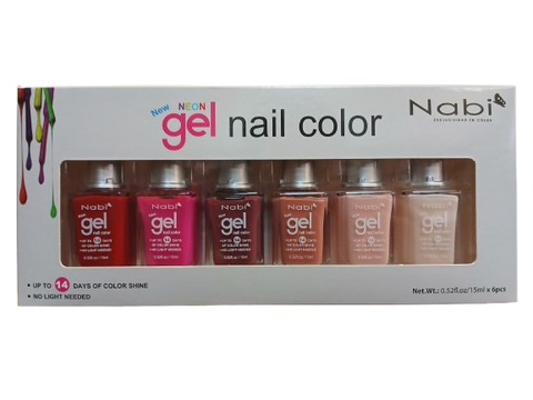 NNG6-A  6 PCS NEW GEL NAIL POLISH PACK A