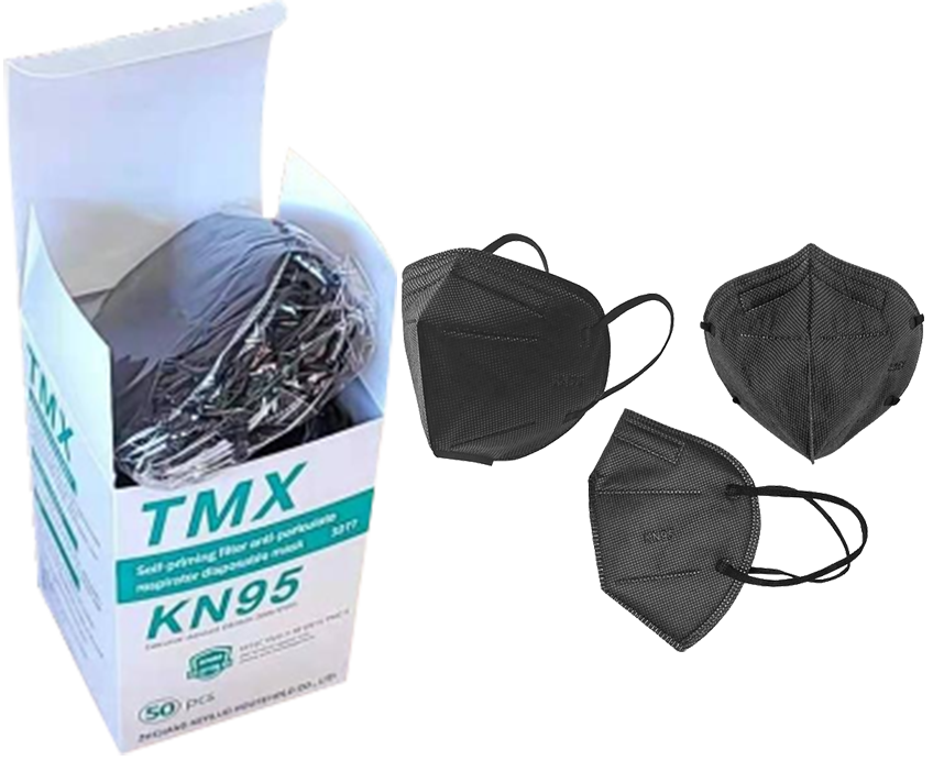 TMX KN95 FACE MASK BLACK 50PCS / PACK