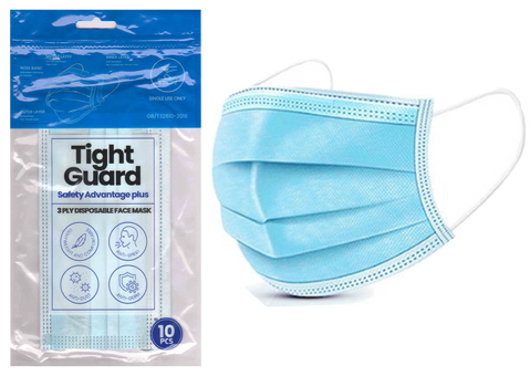 3-Ply Blue Disposable Face Mask 10pcs / pack