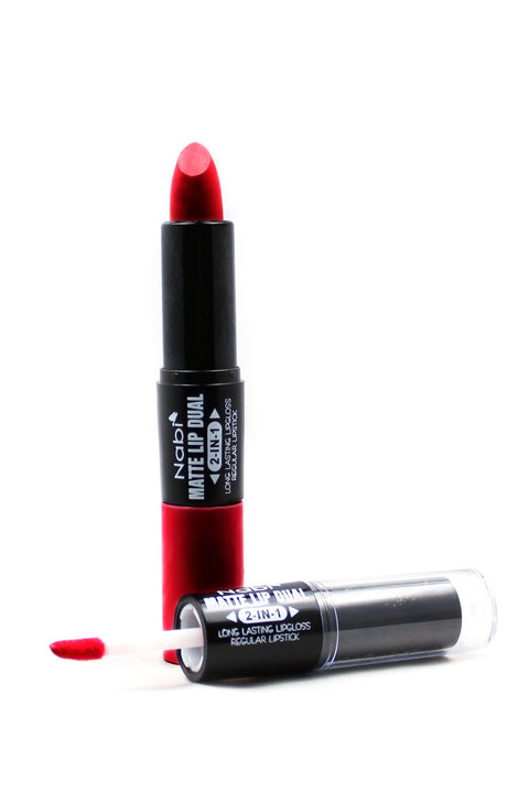 MDL19 - 2 in 1 Matte Lip Red Red 12Pcs/Pack