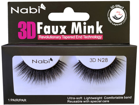 3D N28 - Nabi 3D Faux Mink Eyelash 12PCS/PACK