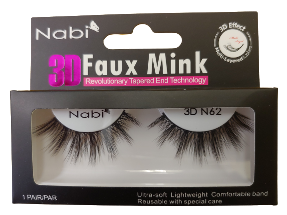 3D N62 - Nabi 3D Faux Mink Eyelash 12PCS/PACK