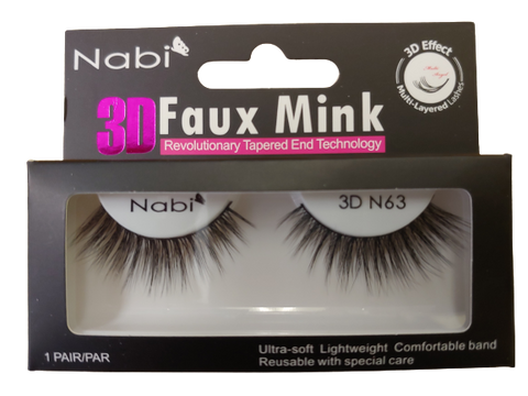 3D N63 - Nabi 3D Faux Mink Eyelash 12PCS/PACK