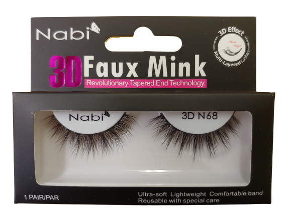 3D N68 - Nabi 3D Faux Mink Eyelash 12PCS/PACK