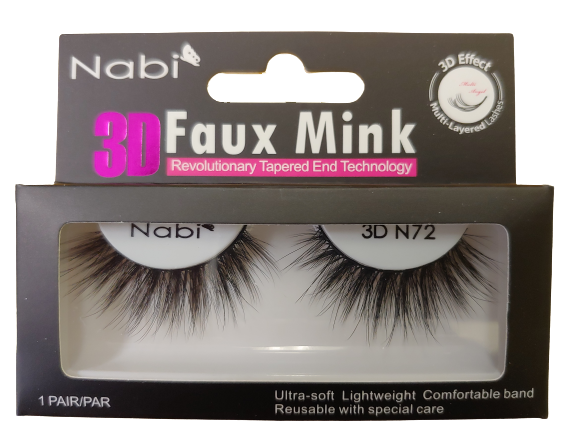 3D N72 - Nabi 3D Faux Mink Eyelash 12PCS/PACK