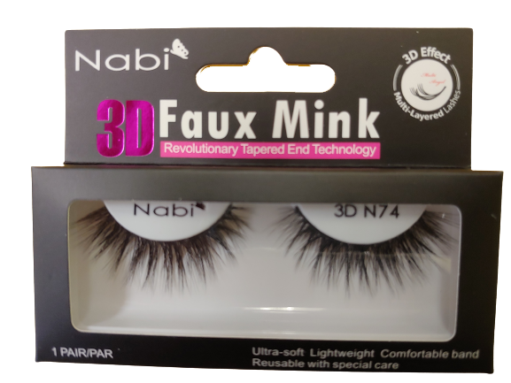 3D N74 - Nabi 3D Faux Mink Eyelash 12PCS/PACK