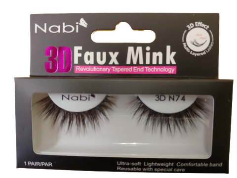 3D N74 - Nabi 3D Faux Mink Eyelash 12PCS/PACK