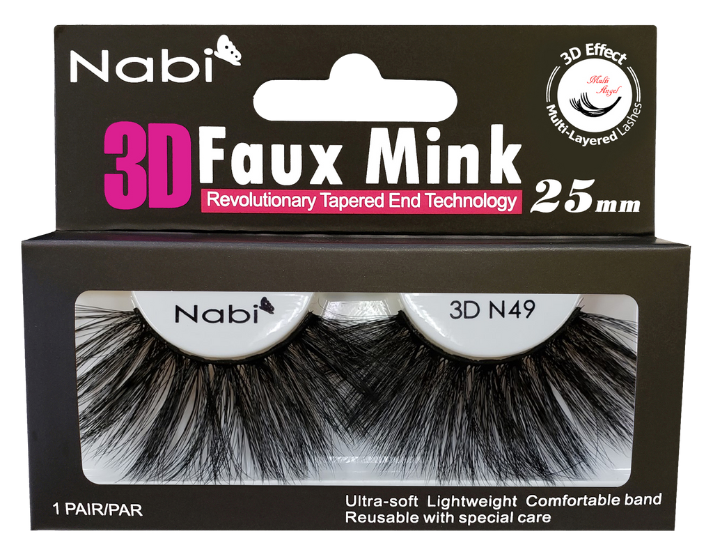 3D N49 - Nabi 3D Faux Mink Eyelash 25mm 12PCS/PACK