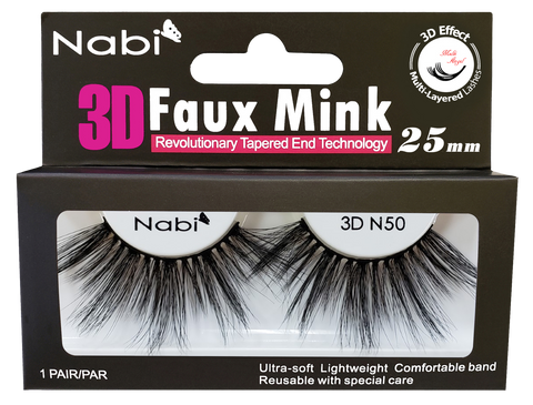 3D N50 - Nabi 3D Faux Mink Eyelash 25mm 12PCS/PACK