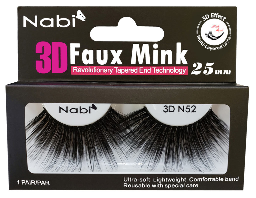 3D N52 - Nabi 3D Faux Mink Eyelash 25mm 12PCS/PACK