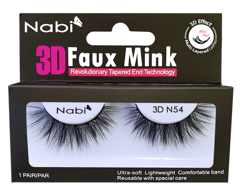 3D N54 - Nabi 3D Faux Mink Eyelash 12PCS/PACK