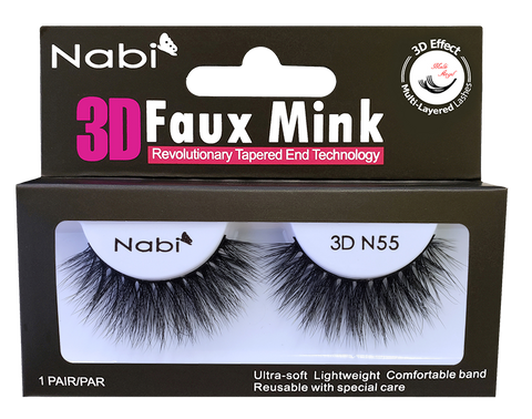 3D N55 - Nabi 3D Faux Mink Eyelash 12PCS/PACK