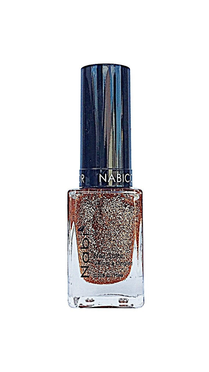 NP57 - Nabi 5 Nail Polish Gold Roung Glitter 12Pcs/Pack