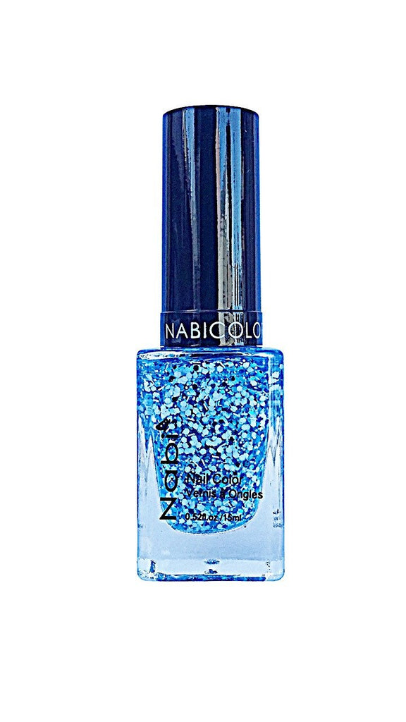 NP60 - Nabi 5 Nail Polish Sky Blue Flake 12Pcs/Pack