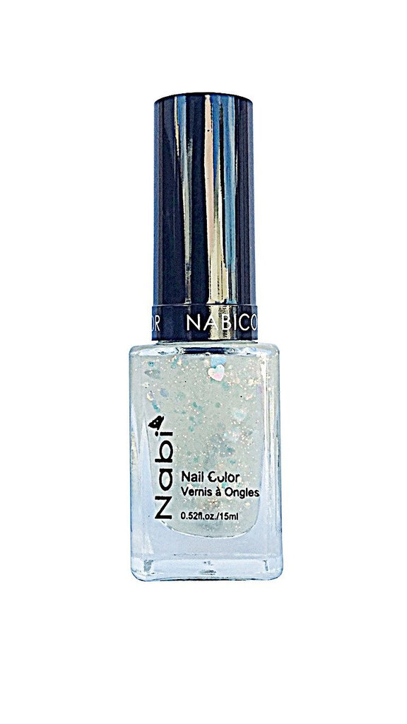 NP80 - Nabi 5 Nail Polish Clear Round Glitter 12Pcs/Pack