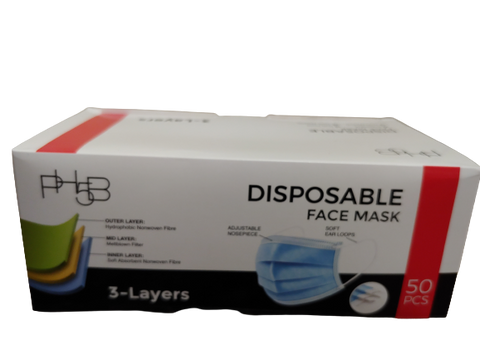 3-Ply Blue Disposable Face Mask 50pcs / box